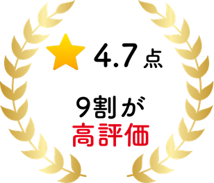 9割のお客様から高評価